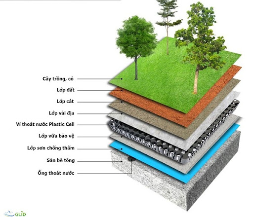 Giải pháp kỹ thuật trồng cây trên mái bê tông tại Glid Landscape